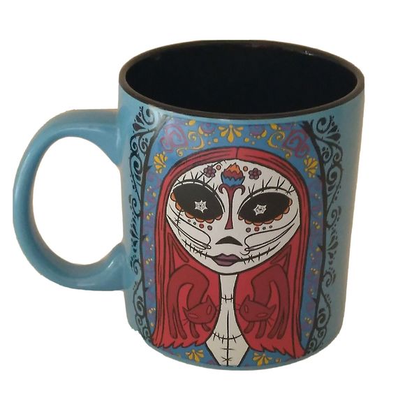 Disney Nightmare Before Christmas Day Of The Dead Sugar Skull Jack & Sally Mug - Picture 2 of 4